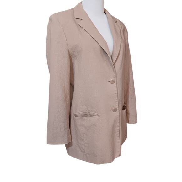 CHADWICKS Linen Blend Classic Blazer Jacket 14 Tan Khaki‎ Career Business Casual - Picture 9 of 11